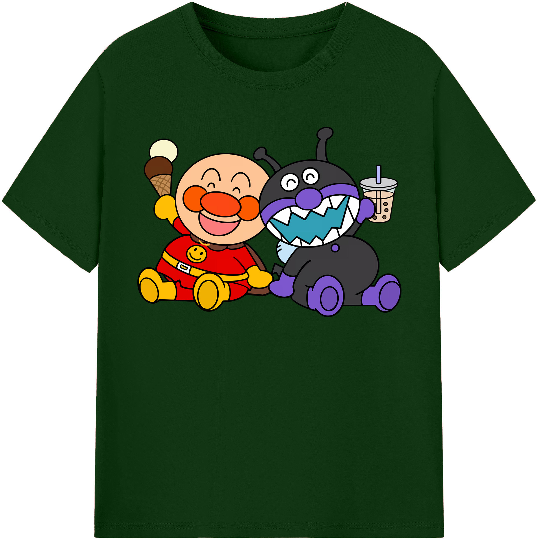 （画像用） アンパンマン Anpanman 綿100％半袖Tシャツ（フロントプリント）